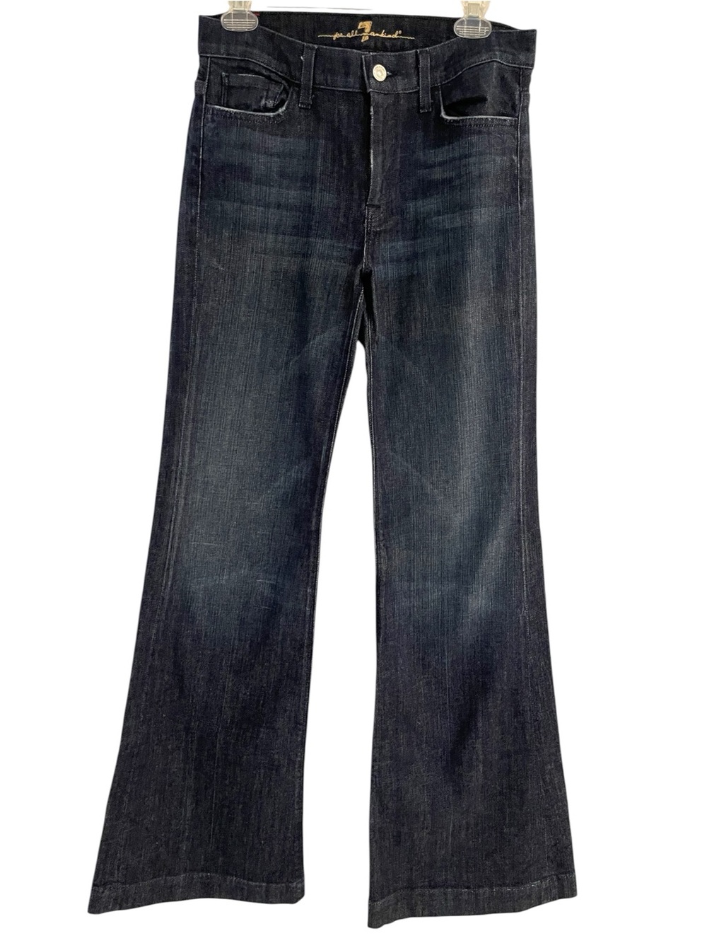 7 For All Mankind Dark Blue Vintage Mid-Rise Wide Leg Jeans Ginger Jeans Size 28